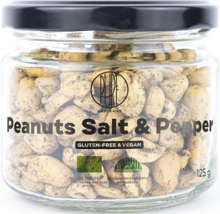 BrainMax Pure Peanuts Salt & Pepper, Arašídy, Sůl & Pepř, BIO, 125 g  *CZ-BIO-001 certifikát