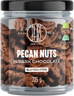 BrainMax Pure Pecan Nuts in Dark Chocolate, Pekanové ořechy v hořké čokoládě, BIO, 225 g  * CZ-BIO-001 certifikát