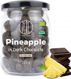 BrainMax Pure Pineapple in Dark Chocolate, Lyofilizovaný ananas v hořké čokoládě, BIO, 225 g  *CZ-BIO-001 certifikát