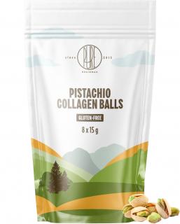 BrainMax Pure Pistachio Collagen Balls, Kolagenové kuličky, Pistácie, 8 ks  Kolagenové kuličky z grass-fed kolagenu obalené v BIO mléčné čokoládě