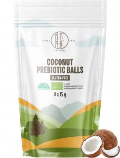 BrainMax Pure Prebiotic Balls Coconut, Prebiotické kuličky, Kokos, BIO, 8 ks  *CZ-BIO-001 certifikát