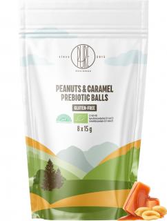 BrainMax Pure Prebiotic Balls Peanuts and Caramel, Prebiotické kuličky, Arašídy a karamel, BIO, 8 ks  *CZ-BIO-001 certifikát