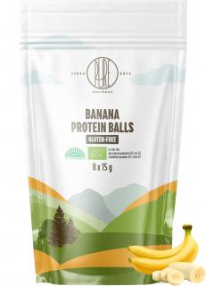 BrainMax Pure Protein Balls Banana, Proteinové kuličky, Banán, BIO, 8 ks  *CZ-BIO-001 certifikát