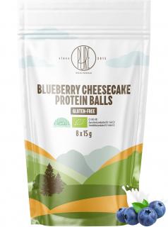 BrainMax Pure Protein Balls Blueberry Cheesecake, Proteinové kuličky, Borůvkový cheesecake, BIO, 8 ks  Proteinové kuličky s lyofilizovanými borůvkami