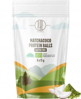 BrainMax Pure Protein Balls MatchaCoco, Proteinové kuličky, MatchaCoco, BIO, 8 ks  *CZ-BIO-001 certifikát