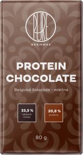 BrainMax Pure Protein čokoláda, mléčná, 80 g  Prémiová mléčné čokoláda s 21% bílkovin