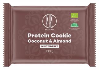 BrainMax Pure Protein Cookie, Kokos & Mandle, BIO, 100 g  Proteinová sušenka s kokosem a mandlemi /  *CZ-BIO-001 certifikát