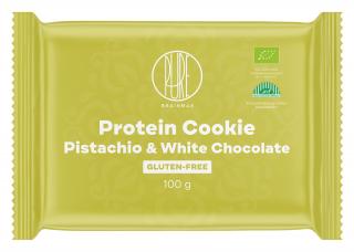 BrainMax Pure Protein Cookie - Pistácie & Bílá čokoláda, BIO, 100 g  Proteinová sušenka s pistáciemi a bílou čokoládou / *CZ-BIO-001 certifikát