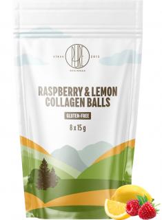 BrainMax Pure Raspberry & Lemon Collagen Balls, Kolagenové kuličky, Malina a citron, 8 ks  Kolagenové kuličky z grass-fed kolagenu obalené v BIO…