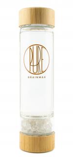 BrainMax Pure Skleněná láhev s křišťálem, 500 ml  Láhev z borosilikátového skla s křišťálem