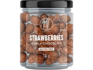 BrainMax Pure Strawberries in Milk Chocolate, Lyofilizované jahody v mléčné čokoládě, 130 g  Jahody sušené mrazem obaleny vrstvou mléčné čokolády