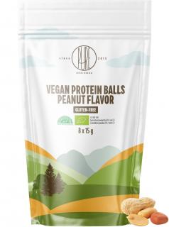 BrainMax Pure Vegan Peanut Flavor Protein Balls, Proteinové kuličky, arašídový krém, BIO, 8 ks  *CZ-BIO-001 certifikát