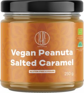 BrainMax Pure Vegan Peanuta Salted Caramel, Arašídový krém se slaným karamelem BIO, 250 g  *CZ-BIO-001 certifikát