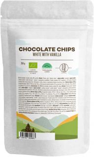 BrainMax Pure White Chocolate with Vanilla Chips, čokoládové pecičky z bílé čokolády, BIO, 250 g  *CZ-BIO-001 certifikát