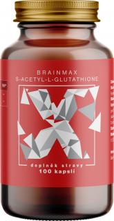 BrainMax S-Acetyl-L-Glutathione, SAG, 100 mg, 100 rostlinných kapslí  Doplněk stravy