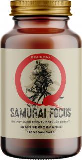 BrainMax Samurai Focus, 120 rostlinných kapslí  Nejkomplexnější vědecky ověřené složení ve spolupráci s BJP pro nabuzení a energii, doplněk stravy, 30…