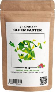 BrainMax Sleep Faster, 15 g, VZOREK  Komplex 8 přírodních látek, podpoří rychlejší usínání a kvalitní spánek, nově s příchutí lesního ovoce, 1 dávka,…