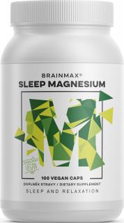 BrainMax Sleep Magnesium, 320 mg, 100 kapslí (Hořčík, GABA, L-theanin, Vitamín B6, šťáva z višně)  Komplex pro zdravý spánek, relaxaci a rychlé…