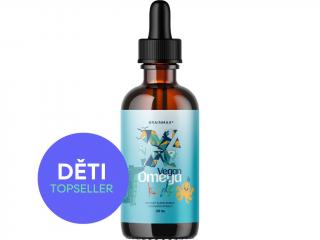 BrainMax Vegan Omega Kids, omega-3 pro děti, 90 ml  Nejčistší zdroj Omega 3, 696 mg DHA, Polyfenolová ochrana, D3 & K2, 45 dávek, 100% VEGAN, doplněk…
