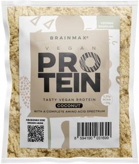 BrainMax Vegan protein, Kokos, 35 g  24 g bílkovin, 5,29 g BCAA, Kompletní Amino spektrum, Slazeno stévií