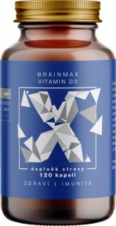 BrainMax Vitamin D3, 5000 IU, 120 rostlinných kapslí  Doplněk stravy