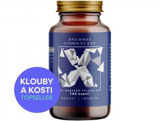 BrainMax Vitamin D3 & K2, D3 5000 IU / K2 jako MK7 all-trans K2VITAL®DELTA 150 mcg, 100 rostlinných kapslí  Doplněk stravy