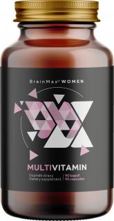 BrainMax Women Multivitamin, multivitamín pro ženy, 90 rostlinných kapslí  33 aktivních látek pro ženskou imunitu, krásu a hormonální rovnováhu