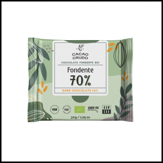Cacao Crudo Raw Hořká čokoláda 70%, BIO, 30 g  *IT-BIO-006 certifikát