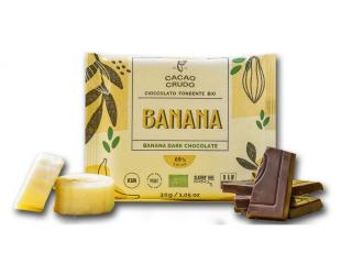 Cacao Crudo Raw Hořká čokoláda s banánem, BIO, 30 g  *IT-BIO-006 certifikát