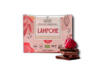 Cacao Crudo Raw Hořká čokoláda s malinami, BIO, 30 g  *IT-BIO-006 certifikát