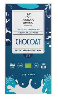 Cacao Crudo Raw Ovesná hořká čokoláda, BIO, 50 g  *IT-BIO-006 certifikát