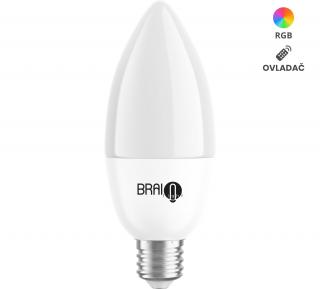 Chytrá žárovka BrainLight LED, závit E14, 4,8 W, s ovladačem, stmívatelná  Chytrá RGB žárovka s několika nastavitelnými světelnými režimy