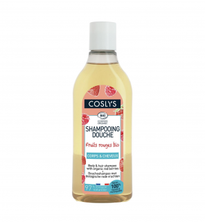 COSLYS - Sprchový šampon bez mýdla 2v1 na vlasy a tělo červené bobule, 250 ml