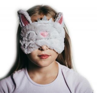 Dětské masky na spaní  Pohodlná dětská maska na spaní s motivy oblíbených pohádkových postav. Barva: Kočička, šedá