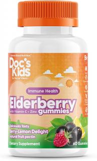 Doctor’s Best Children's Elderberry gummimes, Bezinka s vitamínem C a zinkem  (podpora imunity pro děti), 60 gumových medvídků  Doplněk stravy