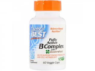 Doctor's Best Fully Active B komplex, (Vitamíny B a kyselina listová v aktivovaných formách) 60 rostlinných kapslí, Expirace: 31.7.2023  Expirace:…