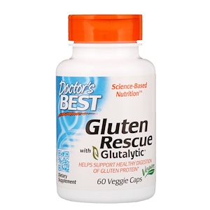 Doctor's Best Gluten Rescue with Glutalytic (trávicí enzymy), 60 rostlinných kapslí  Doplněk stravy