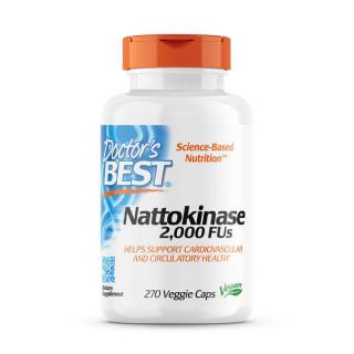 Doctor's Best Nattokinase, natokináza, 2000 FUs, 270 rostlinných kapslí  Doplněk stravy
