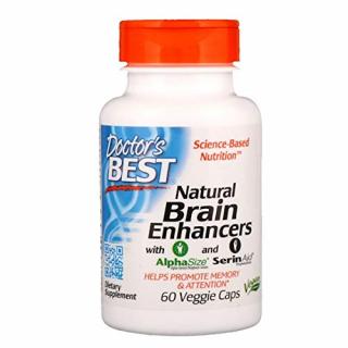 Doctor’s Best Natural Brain Enhancers (podpora mozku), 60 rostlinných kapslí