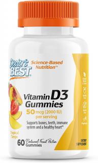 Doctor’s Best Vitamin D3 Gummies (vitamín D3), Mango, 60 gumových medvídků