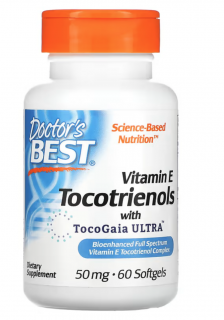 Doctor’s Best Vitamin E Tocotrienols, 50 mg, 60 softgelových kapslí  Doplněk stravy