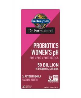 Dr. Formulated Probiotics Womens pH 50 miliard, probiotika, prebiotika a postbiotika pro ženy, 30 rostlinných kapslí
