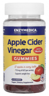 Enzymedica Apple Cider Vinegar Gummies, jablečný ocet, 74 gumových bonbónů  Doplněk stravy