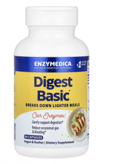 Enzymedica Digest Basic, Trávící enzymy, 90 kapslí  Doplněk stravy