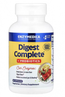 Enzymedica Digest Complete + Probiotics, Trávící enzymy s probiotiky, 90 kapslí  Doplněk stravy