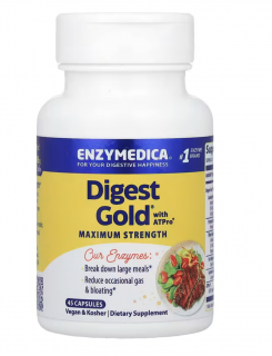 Enzymedica Digest Gold Maximum Strenght, Trávící enzymy, 45 kapslí  Doplněk stravy