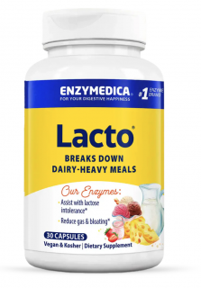 Enzymedica Lacto, enzymy k podpoře trávení laktózy, 30 kapslí  Doplněk stravy