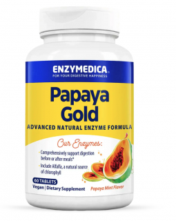 Enzymedica Papaya Gold, Trávící enzymy, papája s mátou, 60 tablet  Doplněk stravy