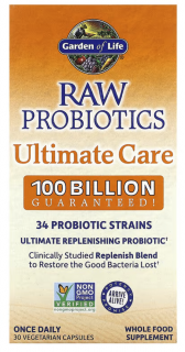 Garden of Life RAW Probiotika COOL, Ultimátní péče, 100 mld CFU, 34 probiotických kmenů, 30 rostlinných kapslí