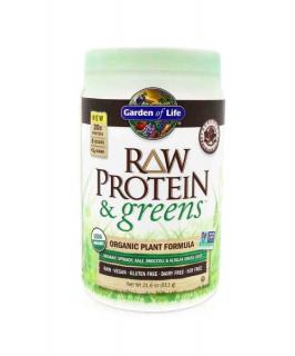 Garden of Life, Raw Protein & Greens Organic Chocolate, rostlinný protein, čokoláda, 611 g